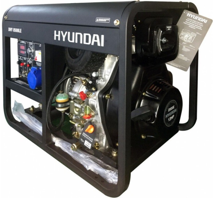 Дизельний генератор 7,2/6,5 кВт Hyundai DHY 8500LE, електро / ручний запуск